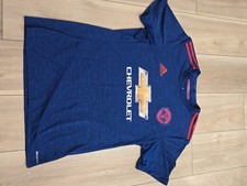 ADIDAS MANCHESTER UNITED 16-17 BLUE AWAY FOOTBALL SHIRT SOCCER JERSEY SZ M