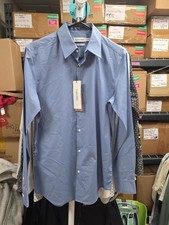 Men's Blue Long Sleeve Calvin Klein Dress Shirt Size XS ORG 99 NWT Rack 1 