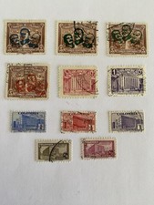 11 używanych znaczków z Kolumbii z 1939 do 1945 roku