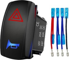 Waterproof 12V 24V 7 Pin DPDT ON Off ON Rocker Switch Haz Style: without panel