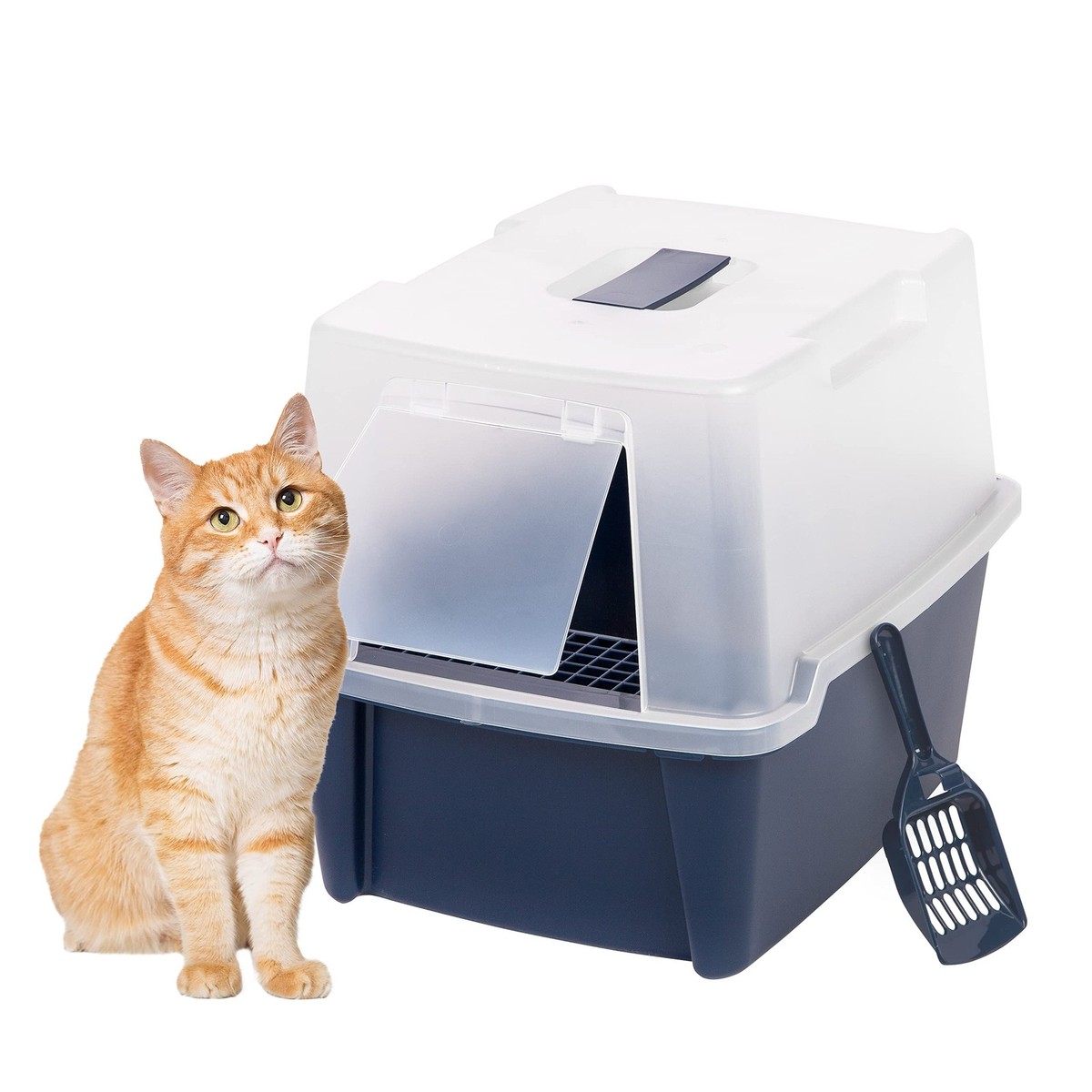 Iris Usa Cat Litter Box, Litter Box Enclosure With Scoop And Front Doo |  eBay