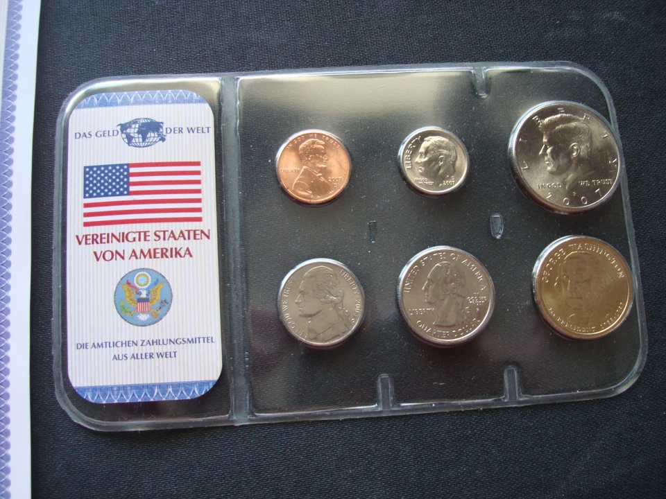 TOP USA Kursmünzensatz im Plastikfolder + Zertifikat! Das Geld der Welt! MDM! KM - Bild 2 von 3
