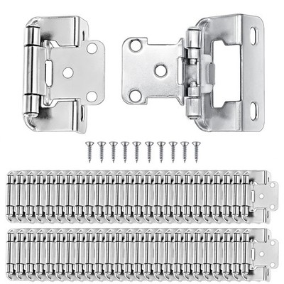 1/2'' Overlay Partial Wrap Around Self 50 Pack (25 Pairs), Brushed Nickel 