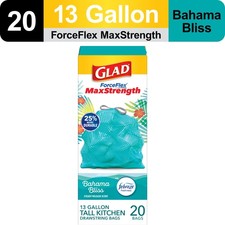 Glad ForceFlex MaxStrength Scented Tall Kitchen Trash Bags, 13 Gallon,20 Bags