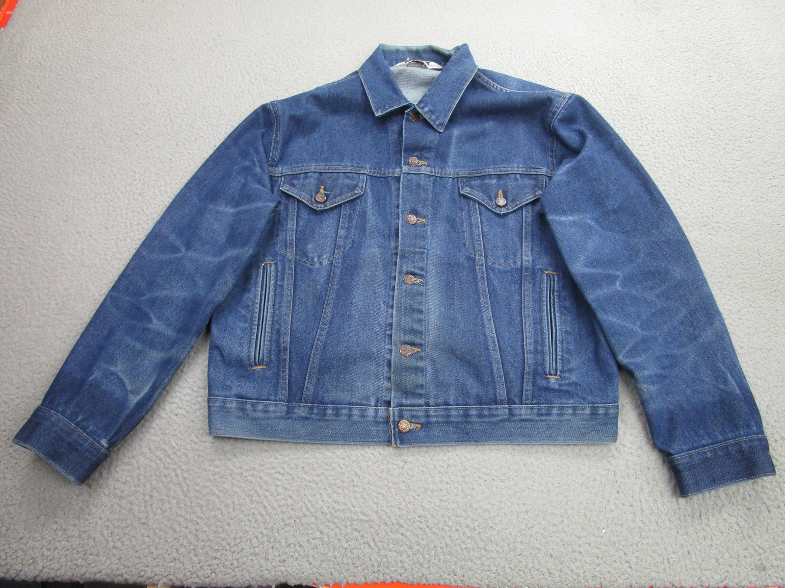 VINTAGE Big Mac Denim Jacket Mens Large Blue Trucker Button Front Workwear 90s