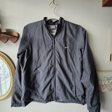 Nike Youth Size M 8-10 Gray Y2K Windbreaker Jacket Vintage 2000s Style