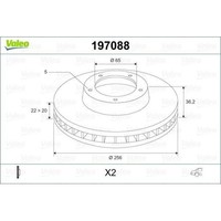 1X Bremsscheibe Valeo 197088 Passend FüR Audi Seat Skoda VW VW (Faw)