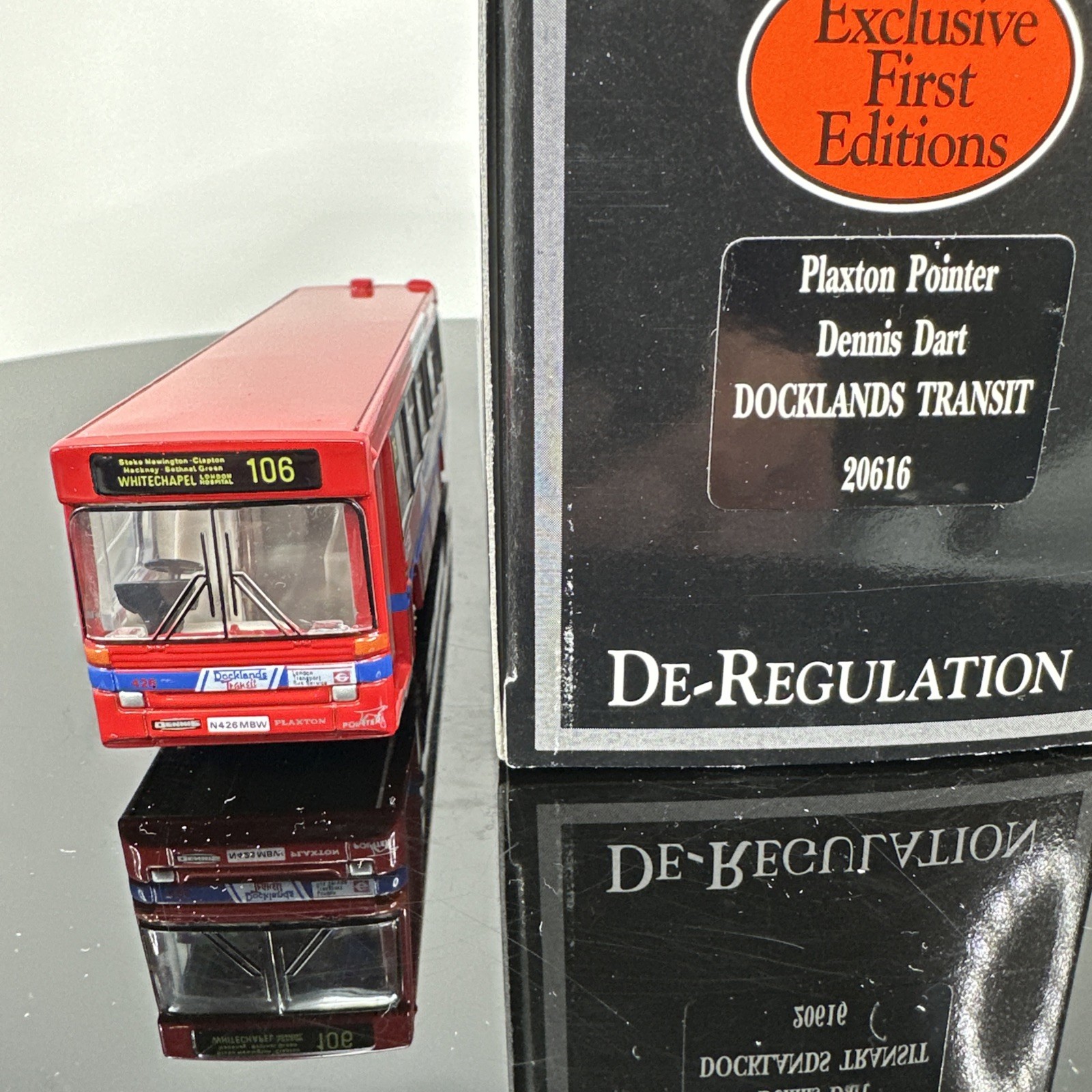 EFE 1/76 20616 - PLAXTON POINTER DENNIS DART DOCKLANDS TRANSIT #106 Whitechapel