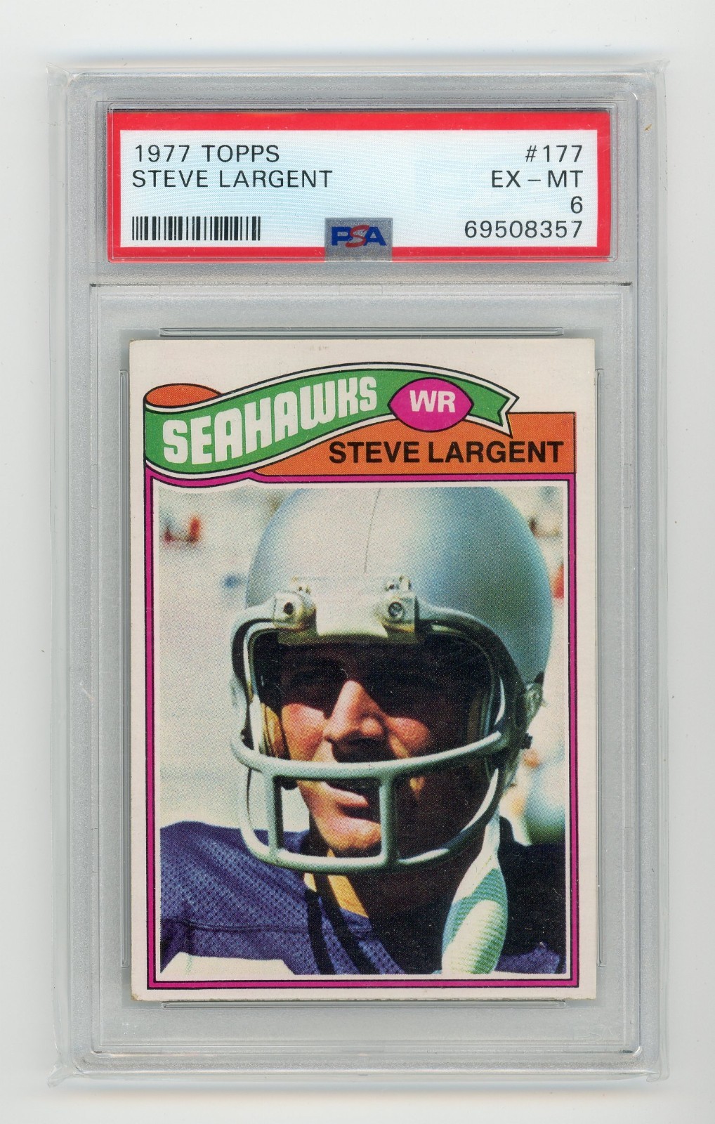 PSA 6 - 1977 Topps Football STEVE LARGENT RC Seahawks #177