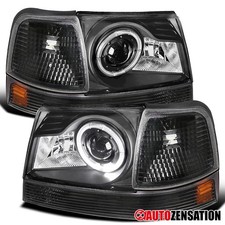 Fit 1998 1999 2000 Ford Ranger Black Led Halo Projector Headlightscorner Lamps