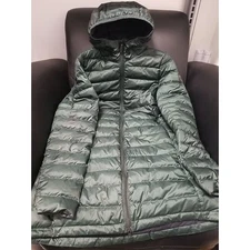 LOLE Katie Down Parka Insulated Long Winter Jacket Hooded Dark Green Size XS