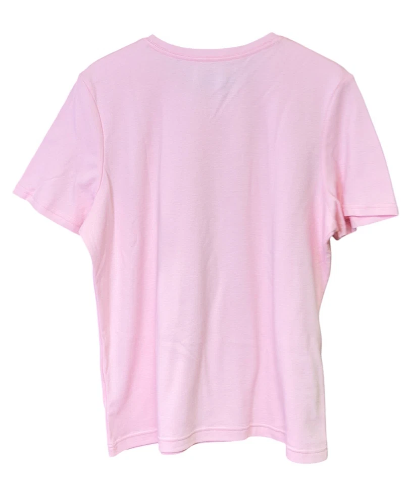 Camiseta manga corta calce relajado Basic Editions rosa talla XL Foto 2 de 4