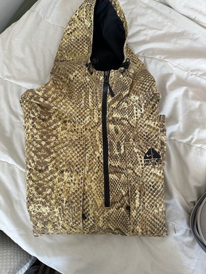 Supreme Animal Print Hooded Zip Anorak Jacket Embroidered Brown Beige M