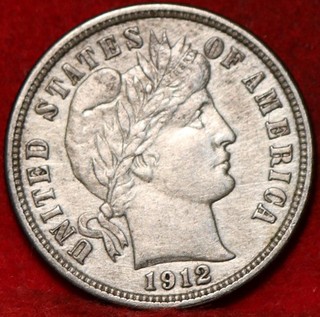 1912 Philadelphia Mint Silver Barber Dime