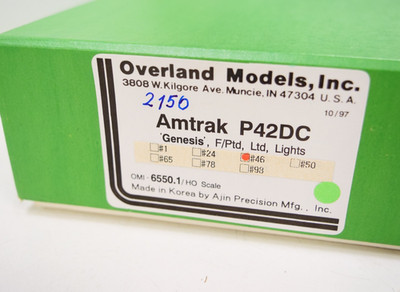 Overland Models Amtrak P42DC OMI 6550.1 Spur H0 Lot:8010
