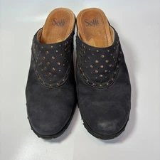 Sofft Clogs 8 Black embellished bronze studs not perfect comfortable
