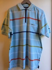 YK2 Mens Meantime Zip Polo In Blue with Orange Blue White Size Large VGC