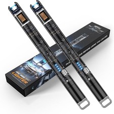 2 Pack USB Rechargeable Plasma Arc Candle Lighter Windproof Safety Lock