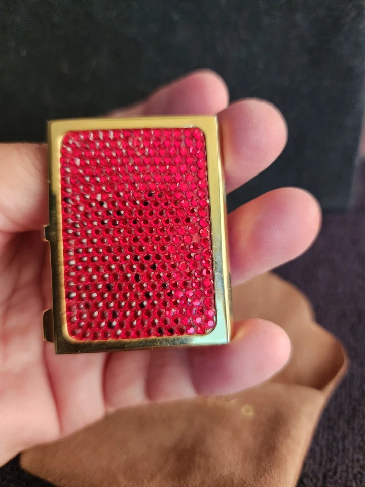 Marco de fotos de viaje en miniatura de cristal rojo Judith Leiber Foto 3 de 4