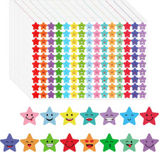 6750Pcs Star Stickers 15 Designs Happy Smile Face Students Reward Chart Behavior