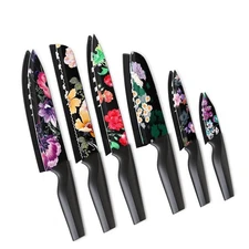 Astercook 6 Piece Flower Kitchen Knife Set, German High Carbon Stainless Stee...
