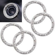 Bling Push Start Button Cover 4Pcs Diamond Car Decor for Women  Girls