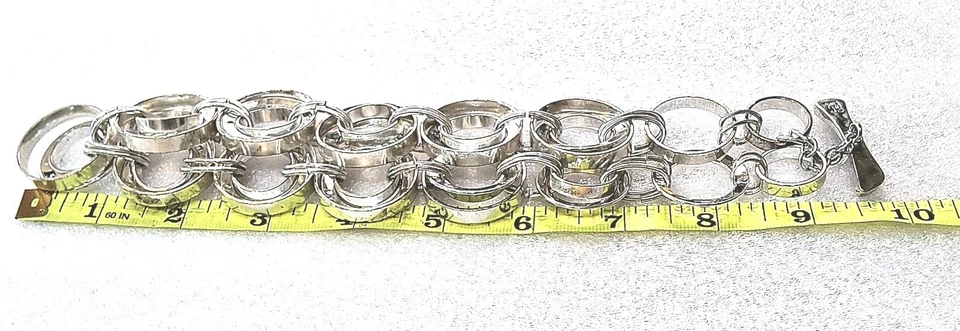 Impresionantes anillos en tono plata RLM Soho en anillos collar de 10" L + pendientes de 2,5" L Foto 4 de 4