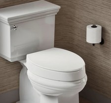KOHLER Hyten Elevated Toilet Seat White Elevated Elongated Soft Close 25875-0