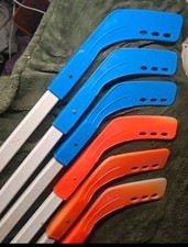 12pc Set Vintage Hockey Sticks Orange Blue School Pe Class Game Team PE GYM