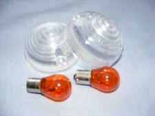 MkK 4/5 CLASSIC MINI PAIR OF FRONT INDICATOR LIGHT LENS (CLEAR) & BULBS NEW