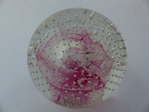 Vintage Caithness Scottish Glass Paperweight "Pink Champagne" - Picture 2 of 5