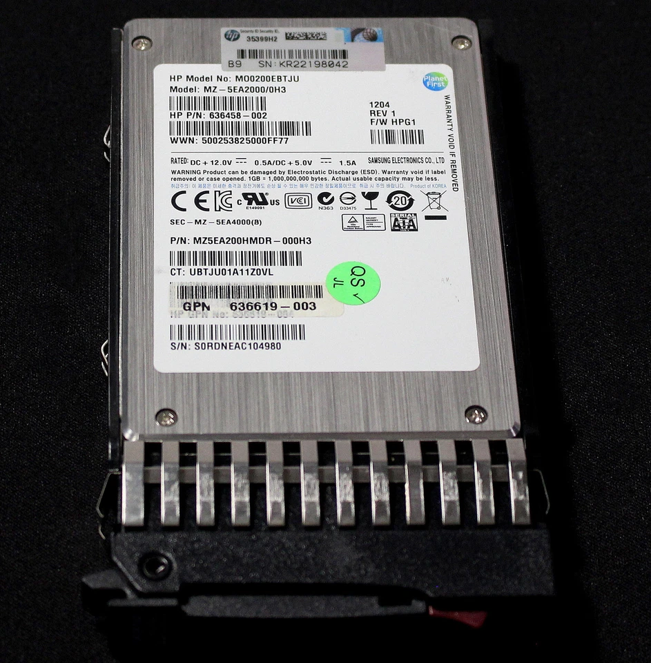 HP MO0200EBTJU SSD 2.5" 200GB /  636458-002