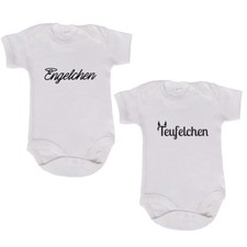JUNIWORDS Babybody Zwilling "Engel/Teufel" 100% BW ver. Farbe & Größe Mädchen