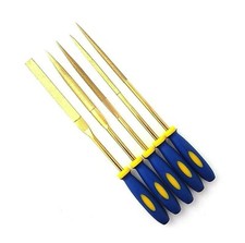 Set of 5 Diamond Titanium Coated Files Full Size Bead Beading Craft Mix Tools