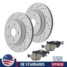 For 2019 - 2024 Subaru Forester Rear Disc Rotors Ceramic Brake Pads Kit