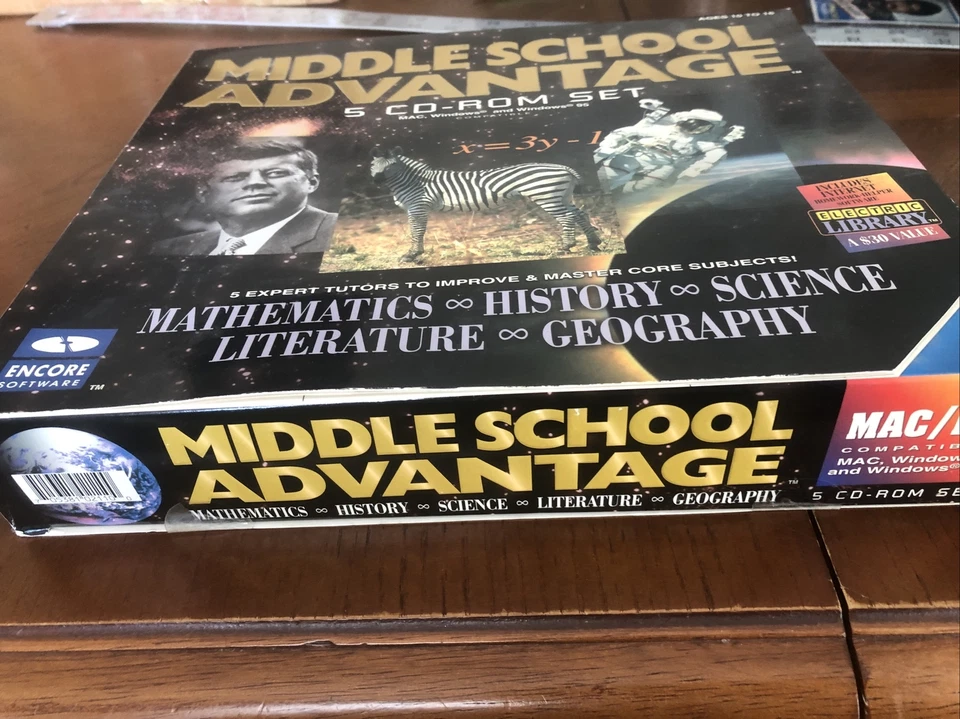 Encore Education Middle School Advantage 5 Disk CD Set New In Box Math History - Image 3 of 4