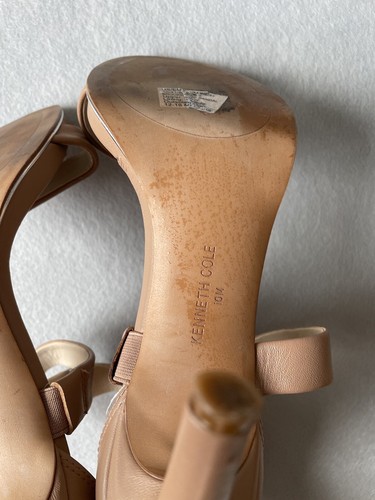 Kenneth Cole Brooke Cross Sandal Stiletto Heels Nude Leather Size 10 - Picture 6 of 7