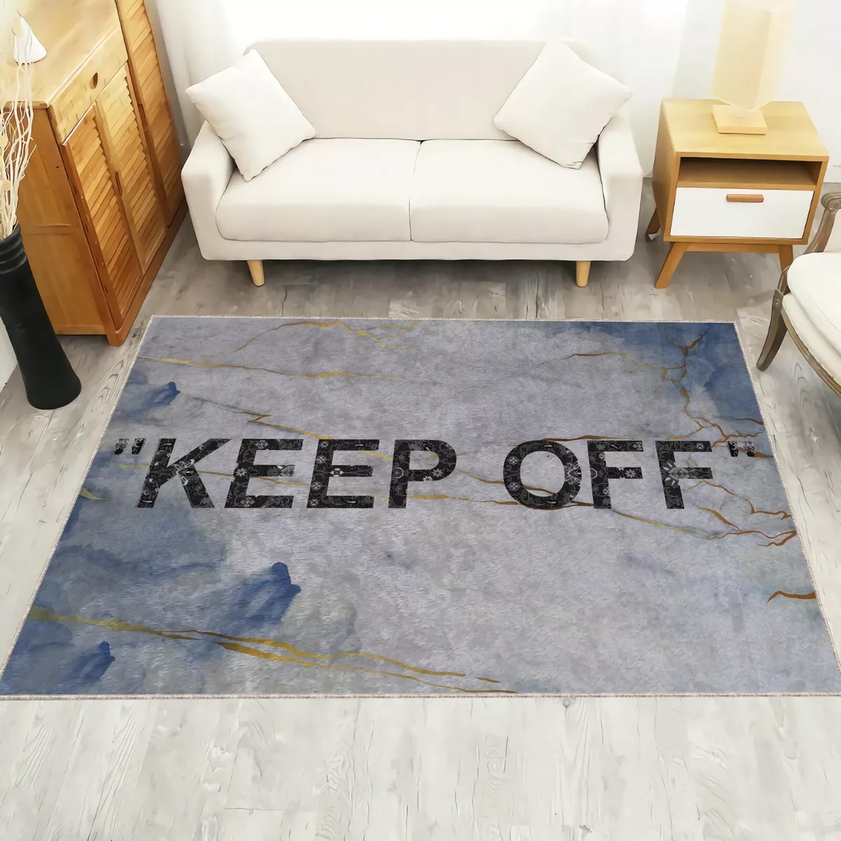 Virgil Abloh Marble Keep Off Rug, Popular Decor, IKEA Exhibition Rug,  Off-White