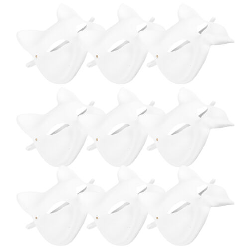 10 White Fox DIY Masquerade Masks for Cosplay Party - Afbeelding 1 van 12