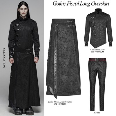PUNK RAVE Gothic Men Costume Novelty Japan Samurai Cosplay Retro Skirt Pants