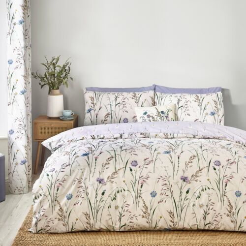Catherine Lansfield Grasmere Floral Reversible Duvet Cover Bedding Range Lilac - Picture 31 of 53