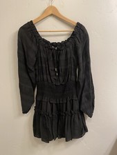 Ramy Brook NY Women’s Size Medium Black Erica Cotton Blend Mini Dress $465