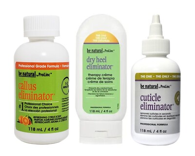 Prolinc Callus Eliminator, Dry Heel Eliminator, Cuticle Eliminator- 4oz each
