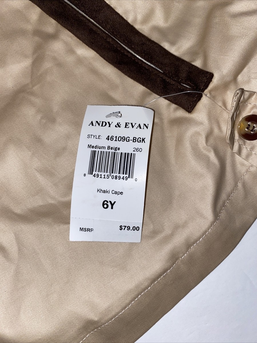 Girls Andy & Evan Khaki Cape With Hood Pockets Size 6Y NWT $79 | eBay