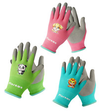 3 Pairs Kids Gardening Gloves Non-Slip,Breathable & Flexible Protective Glove