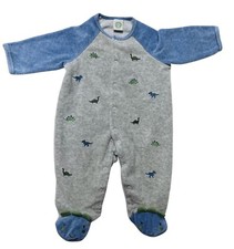 Boys Vintage 3 months Sleep suit Little Me Dinosaurs warm  thick Footed Pajamas