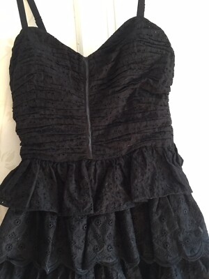 NWT Betsey Johnson Womens Black Ruffle Dress 6 | eBay