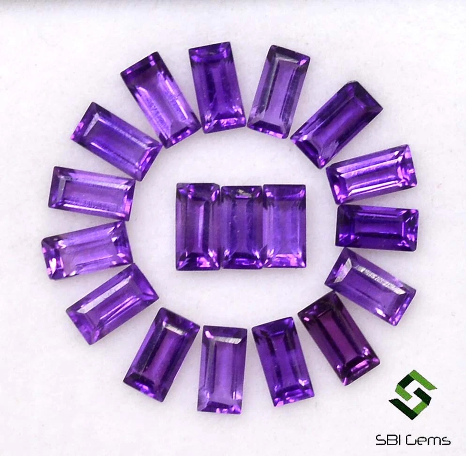 Baguette Amatista Natural Corte 4x2 mm 1.72 CTS Lote 15 Piezas Gemas Sueltas Calibradas Foto 4 de 4