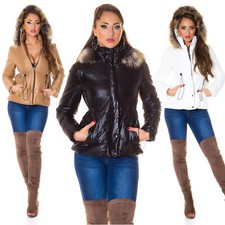 Giubbotto piumino leggero donna cappuccio staccabile pelliccia sintetica 9914