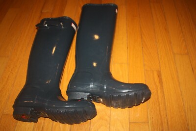 SALE★HUNTER オリジナルトール NAVY GLOSS Hunter Orignal Tall Gloss Navy Womens Wellington BOOTS 4 UK